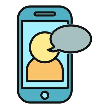 Smartphone showing avatar with speech bubble, messaging concept Stock Illustration