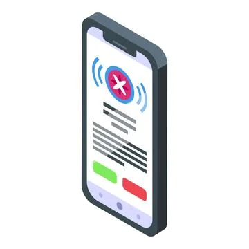 Smartphone showing canceled flight notification, travel problems concept Illustrazione stock