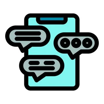 Smartphone showing chat bubbles exchanging messages and communicating online Stock Illustration