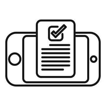Smartphone showing checklist with checked box for mobile voting or survey Stock Illustration