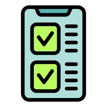 Smartphone showing checkmarks in checklist app interface Stock Illustration