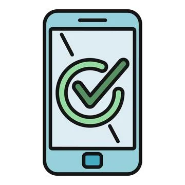 Smartphone showing complete task confirmation checkmark Stock Illustration