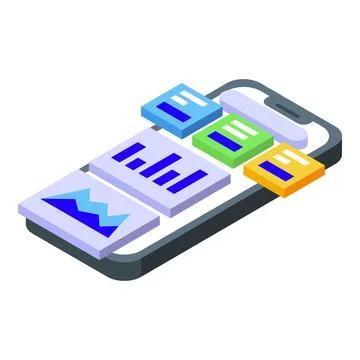 Smartphone showing concept of web design with different windows イラスト素材