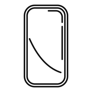 Smartphone showing decreasing graph icon outline vector Stock Illustration