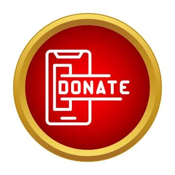 Smartphone showing a donate button for online fundraising Stock Illustration