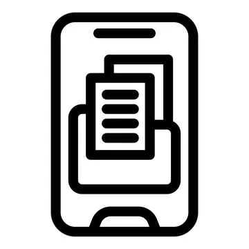 Smartphone showing electronic document management system Stock Illustration