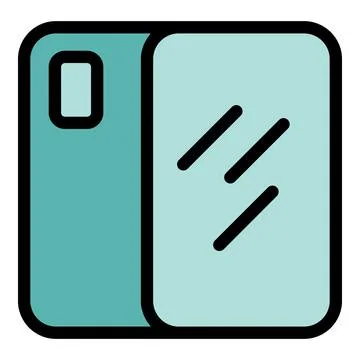 Smartphone showing empty screen with reflection icon Stock Illustration