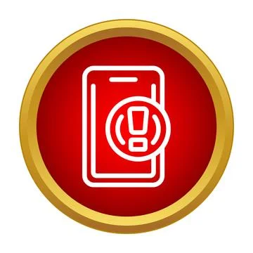 Smartphone showing error alert notification icon Stock Illustration