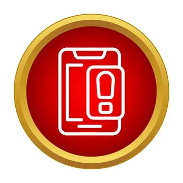 Smartphone showing error or warning notification icon 스톡 일러스트