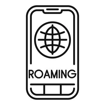 Smartphone showing global roaming network connection icon Stock Illustration