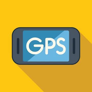 Smartphone is showing a gps navigation system on its screen Stock Illustration