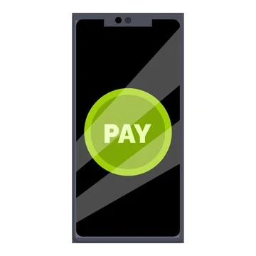 Smartphone showing green pay button for mobile payment Stock Illustration