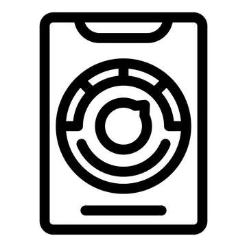 Smartphone showing loading status with circle divided in sectors Ilustración de archivo