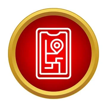 Smartphone showing map navigation and location pointer Stock Illustration
