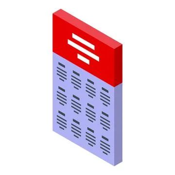 Smartphone showing menu interface with red header and text lines Stock Illustration