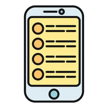 Smartphone showing message list application interface Stockillustratie