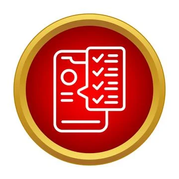Smartphone showing mobile checklist app icon Stock Illustration