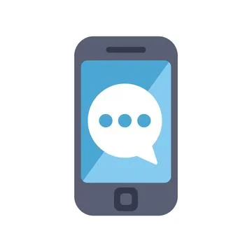 Smartphone showing new message notification on screen Stock Illustration