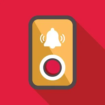 Smartphone showing notification alert with ringing bell and red button icon Stock Illustration