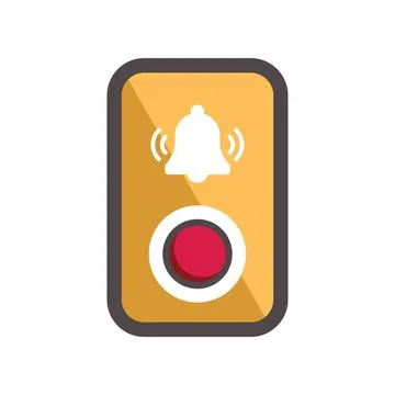 Smartphone showing notification with bell and red button icon Stock Illustration