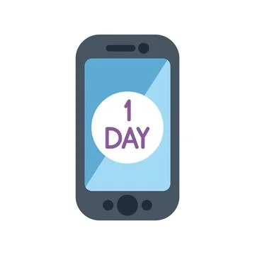 Smartphone showing one day countdown timer on screen Illustrazione stock