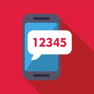 Smartphone showing one two three four five numbers in speech bubble Stock Illustration