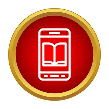 Smartphone showing an open book icon for mobile education Stock Illustration