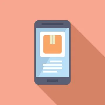 Smartphone showing parcel tracking app, delivery service and logistics concept Stock Illustration