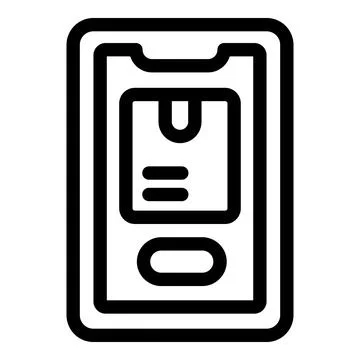 Smartphone showing parcel tracking information with button and data Illustrazione stock