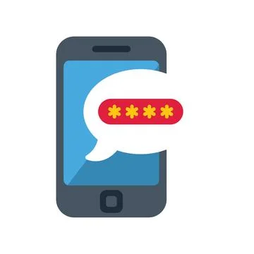 Smartphone showing password protected notification on screen 库存插图