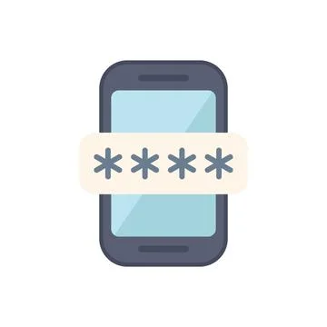Smartphone showing password protected screen with asterisks for cyber security Stock Illustration