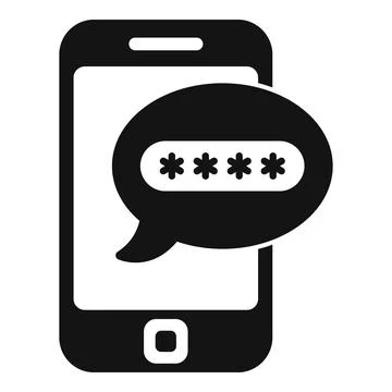 Smartphone showing password request notification in speech bubble Illustrazione stock