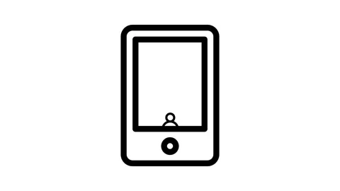 A smartphone showing a person's image on the screen. Stock Footage 334766356