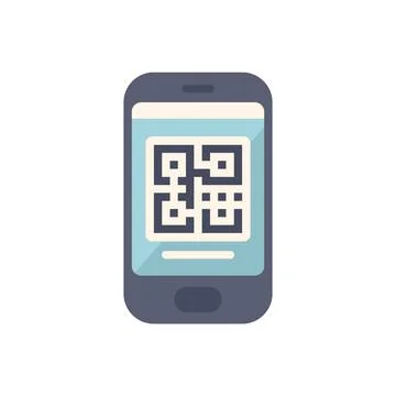Smartphone showing qr code for scanning and accessing information Illustrazione stock