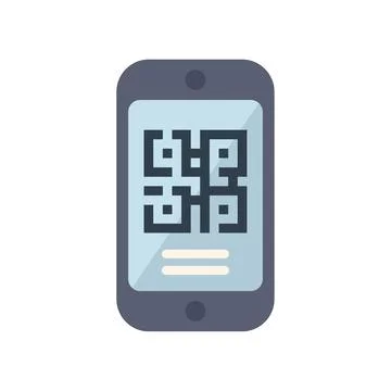 Smartphone showing qr code for scanning and accessing information Illustrazione stock