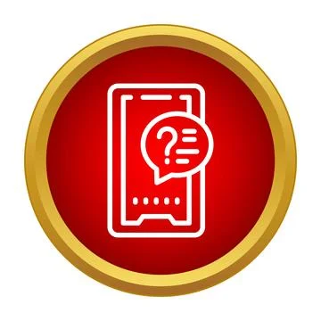 Smartphone showing question mark chat message bubble Stock Illustration