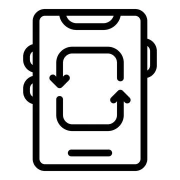 Smartphone showing refreshing arrows, update concept icon 스톡 일러스트