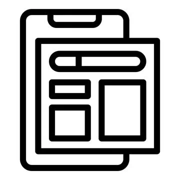 Smartphone showing responsive web design layout with content blocks 스톡 일러스트