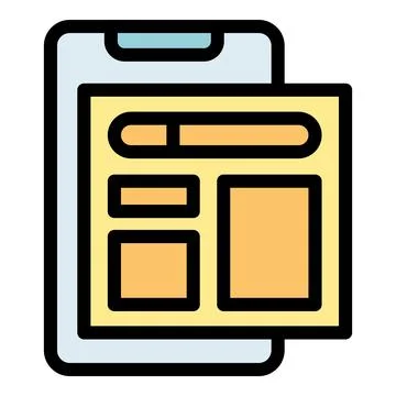 Smartphone showing responsive web design layout with content blocks Stock-Illustration