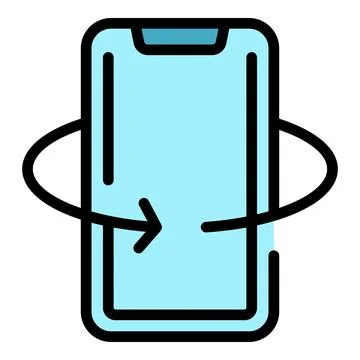 Smartphone showing rotating screen feature icon Stock Illustration