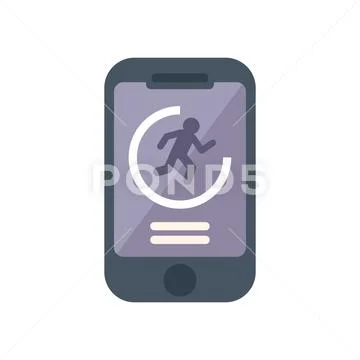 Smartphone showing running app interface with tracking system Ilustraciones de archivo