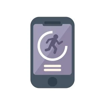 Smartphone showing running app interface with tracking system Ilustración de archivo