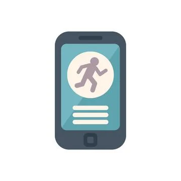 Smartphone showing running app interface with tracking person activity 스톡 일러스트