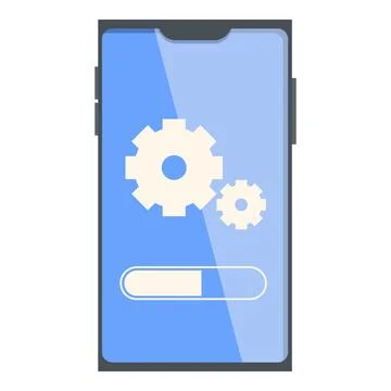 Smartphone showing software update installation progress bar Stock Illustration