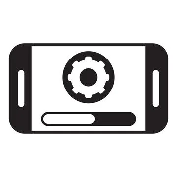 Smartphone showing software update progress with gear icon Stock Illustration