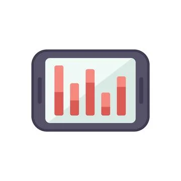 Smartphone showing statistical graph on screen for business analysis Stock Illustration