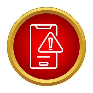 Smartphone showing system error and alert notification icon 스톡 일러스트
