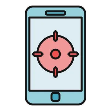 Smartphone showing target icon for mobile advertising marketing 스톡 일러스트
