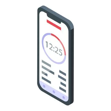Smartphone showing time and progress bar on screen イラスト素材