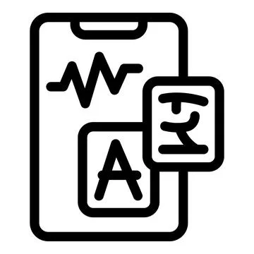 Smartphone showing translating application interface Stock Illustration
